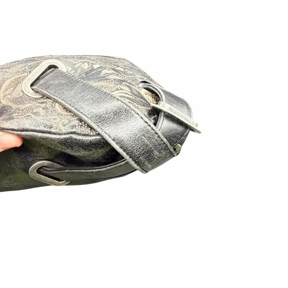 HOBO International Paisley Leather Hobo Shoulder Bag Y2K Boho